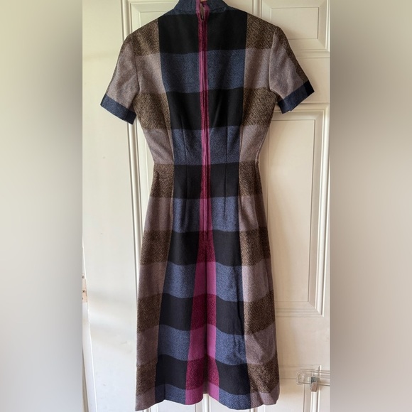 VTG Anne Fogarty Tweed Wool Plaid Midi Dress - Picture 3 of 8